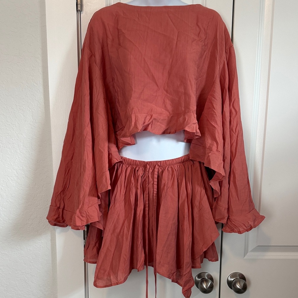 Flowy Coral Skirt Set